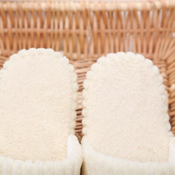 Soft Plush Beige Slippers - Picture 2 of 4